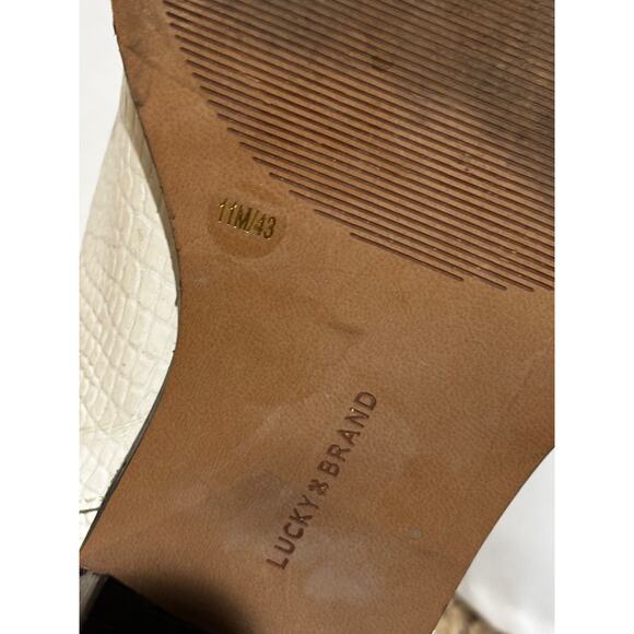 Lucky Brand White Croc-Embossed Heeled Boots - Picture 9 of 10